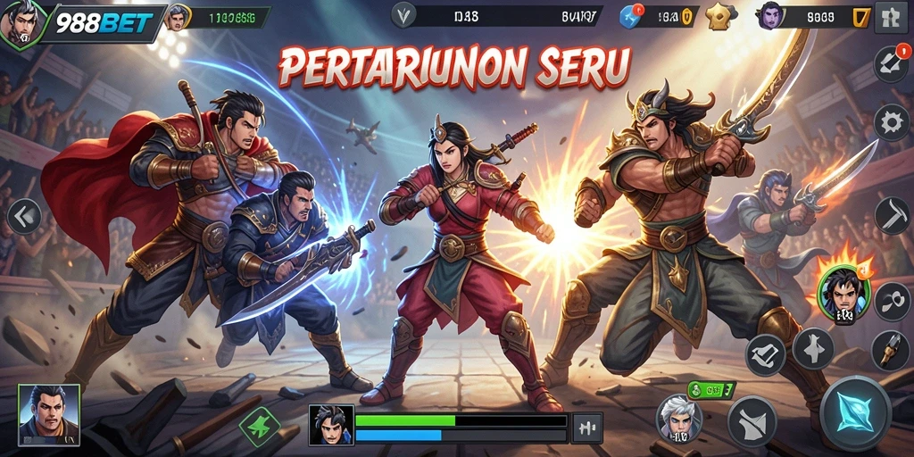 Gameplay mendebarkan dengan karakter bertarung unik di 988BET.