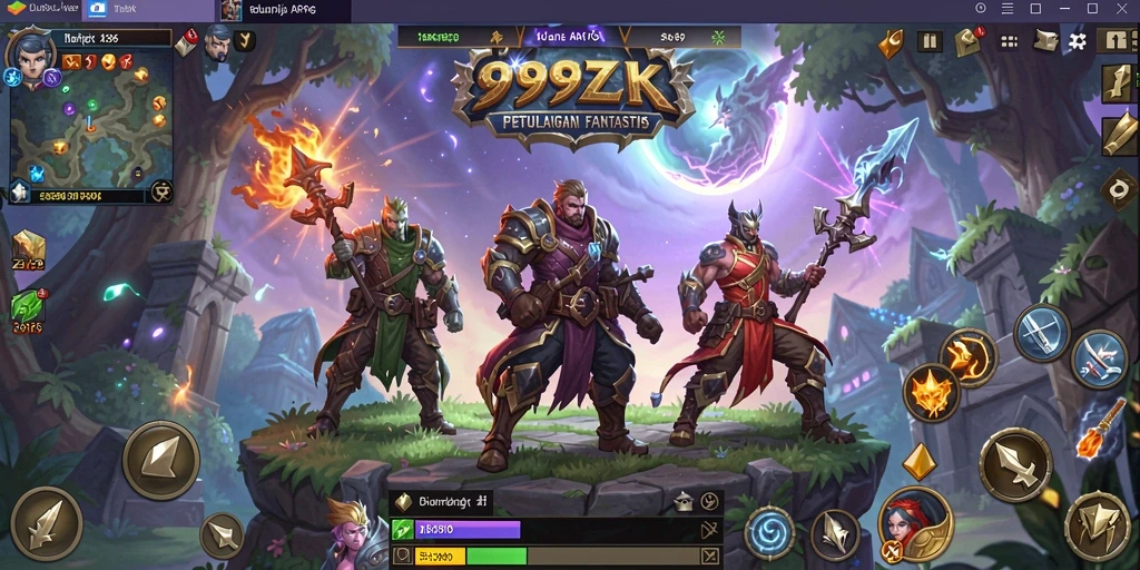 Tampilan seru gameplay ARPG dalam 999ZK dengan pertarungan intens.