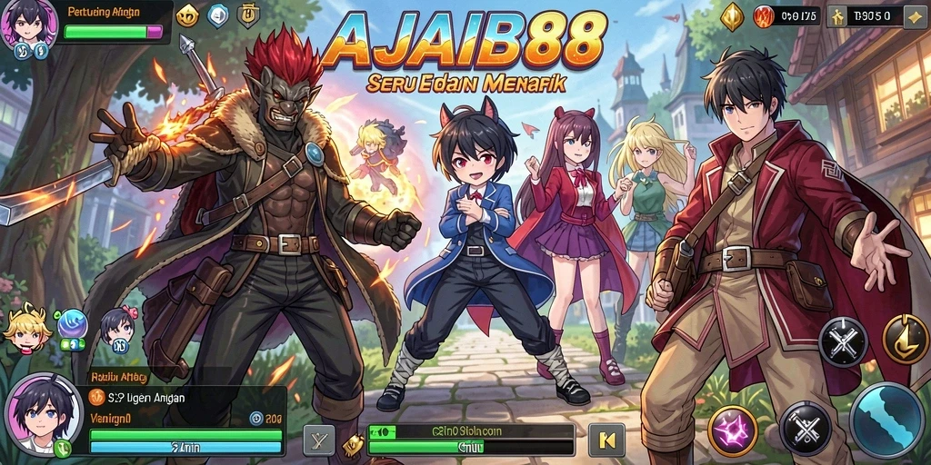 Tampilan gameplay AJAIB88 yang penuh aksi dan karakter anime yang menarik.