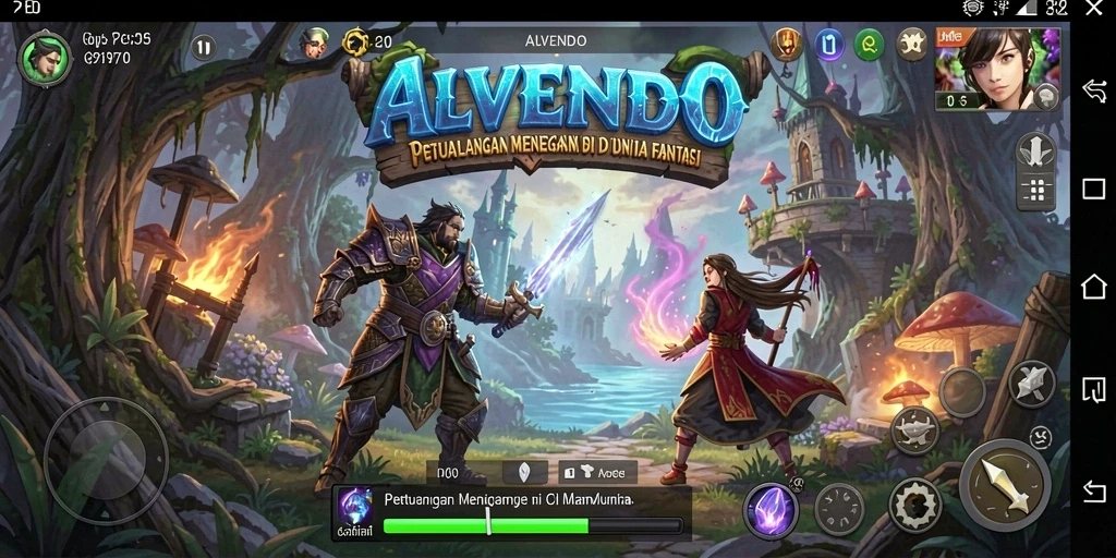 Tampilan gameplay seru dan menantang di ALVENDO.