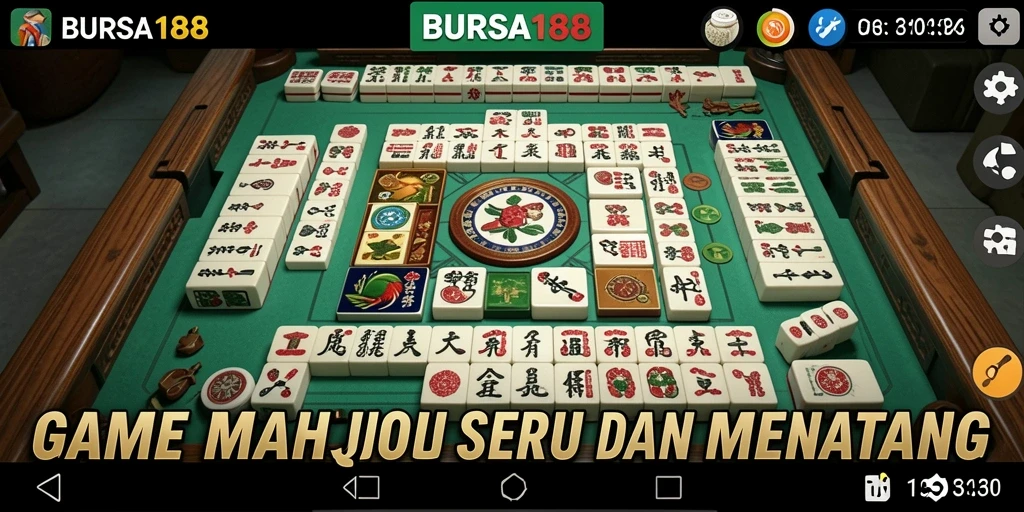 Tangkapan layar gameplay BURSA188 yang menarik dalam merakit ubin Mahjong.