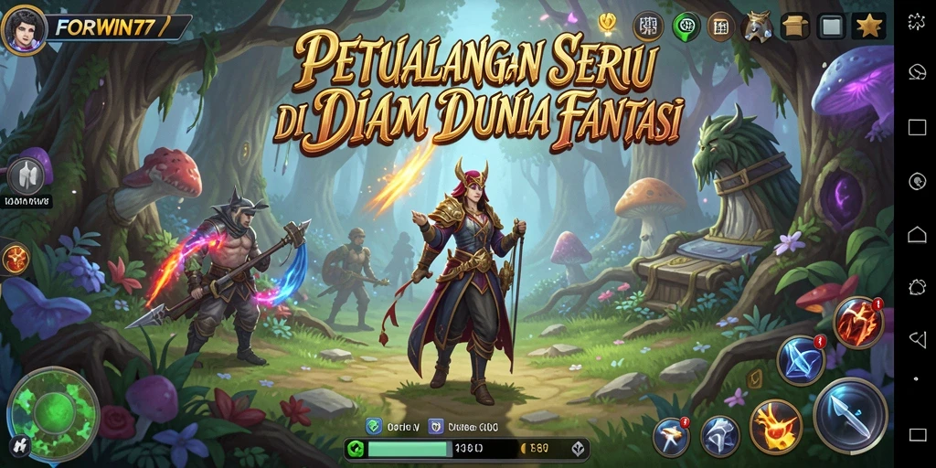 Tangkapan layar FORWIN77 menampilkan momen petualangan yang epik.