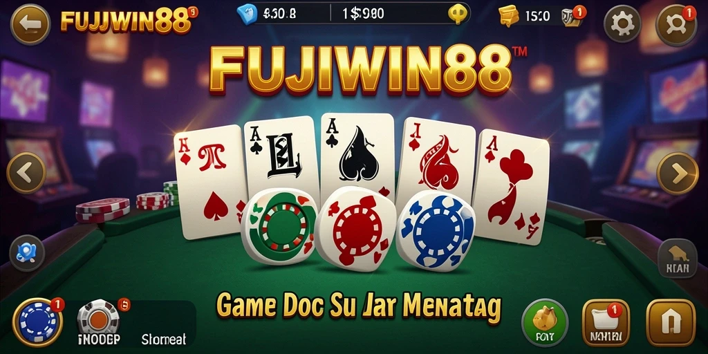 Tampilan gameplay seru dalam FUJIWIN88 yang menampilkan papan Domino.