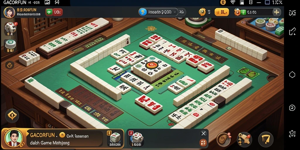 Screenshot gameplay GACORFUN menampilkan aksi seru Mahjong.