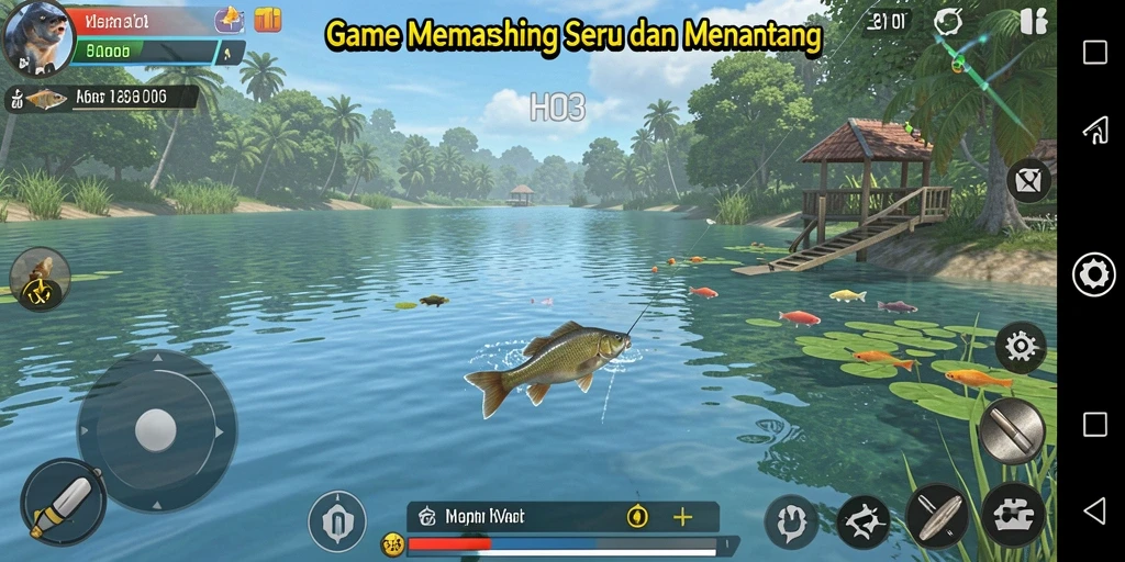 Gameplay HO3 yang memukau saat memancing di laut.