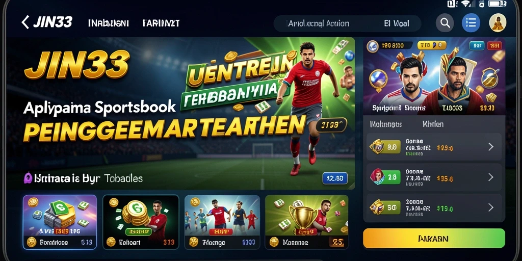 Tampilan utama JIN33 dengan fitur taruhan olahraga yang menarik.