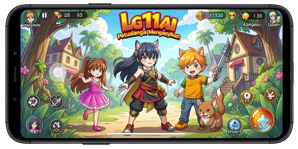 Tampilan gameplay seru dalam dunia Anime LG111.