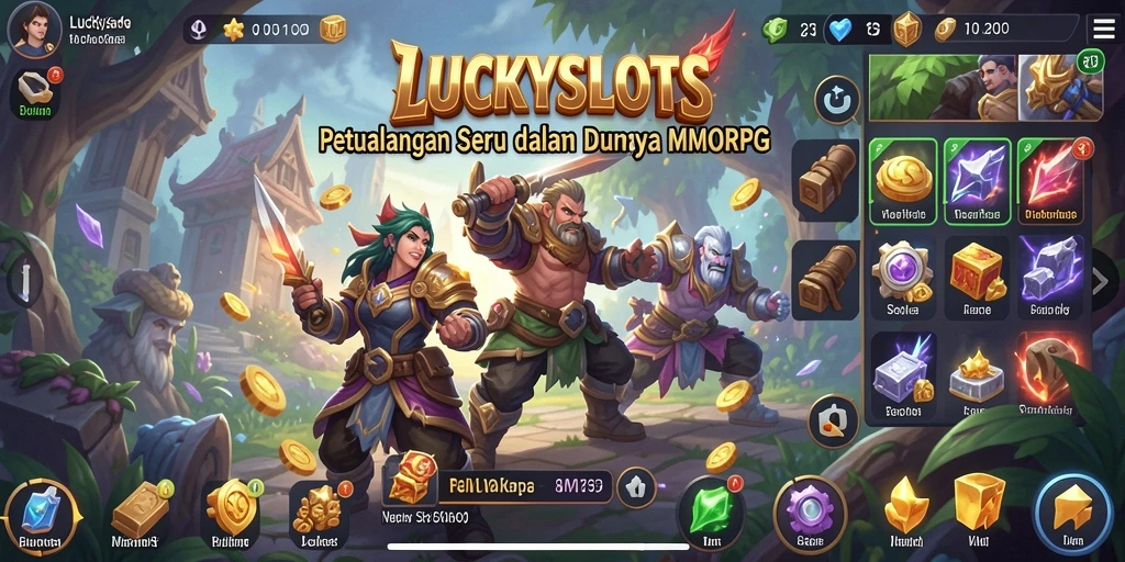 Tampilan gameplay menakjubkan dari LUCKYSLOTS yang seru dan interaktif.