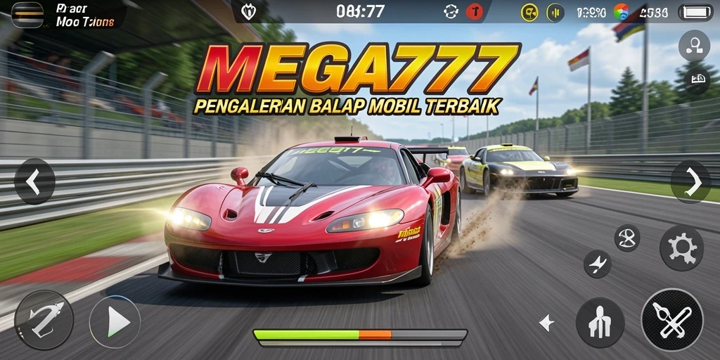 Tampilan gameplay MEGA777 yang seru dan menegangkan saat balapan.