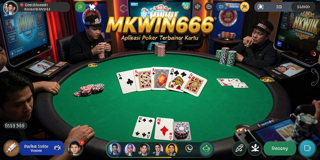 Tampilan permainan poker MKWIN666 dengan grafis yang memukau.