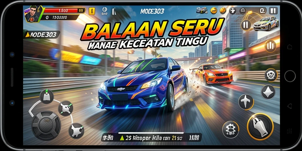 Gameplay Racing yang seru dan penuh adrenalin di MODE303.
