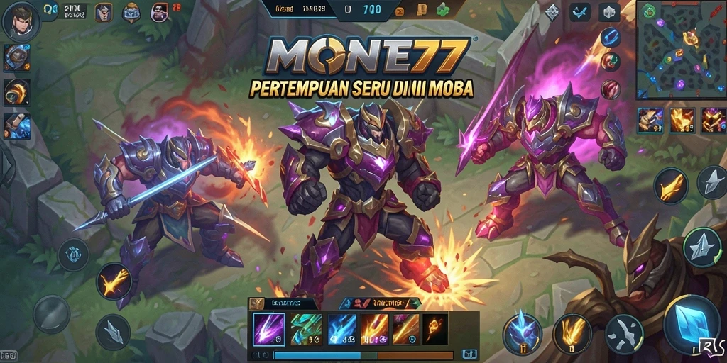 Screenshot gameplay MOBA yang menegangkan dan seru.