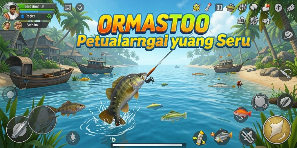 Tampilan gameplay menarik dari ORMASTOTO dengan suasana memancing yang realistis.