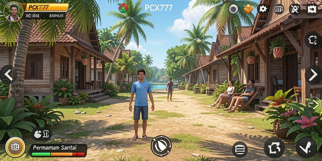Potret gameplay PCX777 yang menunjukkan kesenangan bermain bersama teman.