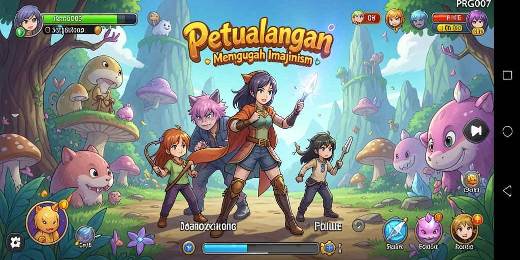 Screenshot PRG007 menampilkan karakter anime dalam aksi memukau.