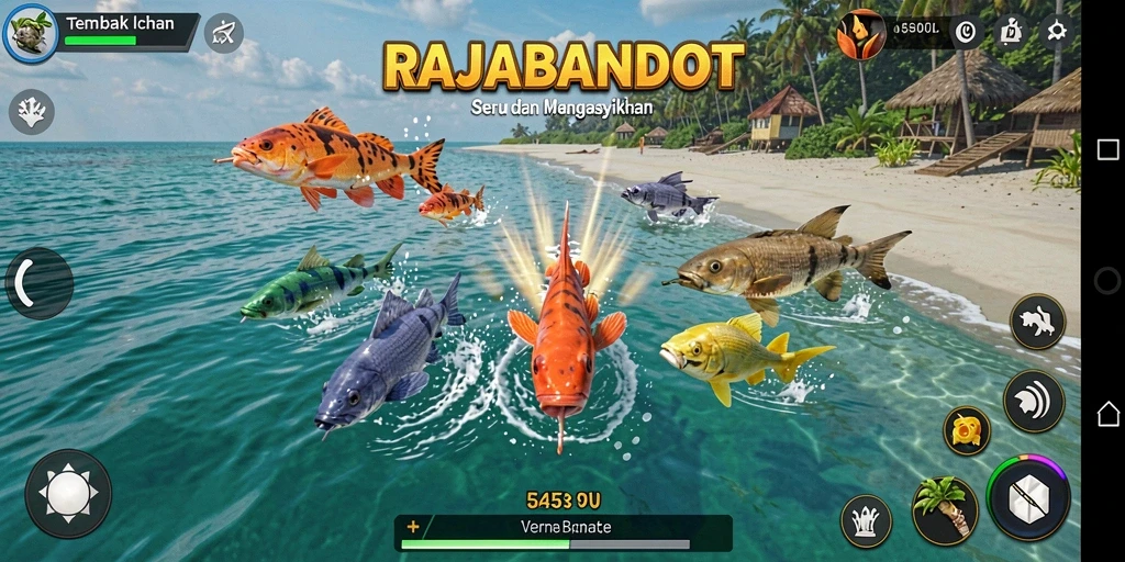 Tangkapan ikan seru dalam gameplay RAJABANDOT yang mendebarkan.