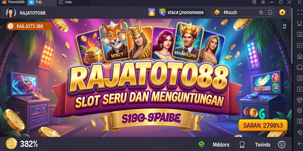 Tampilan gameplay seru RAJATOTO88 dengan efek visual yang memukau.