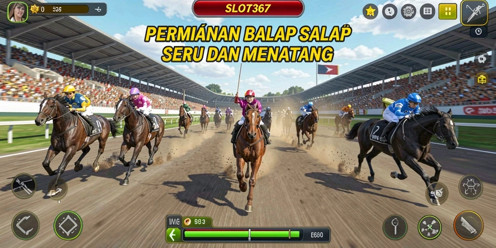 Tampilan seru dari permainan balap SLOT367 dengan mobil cepat.