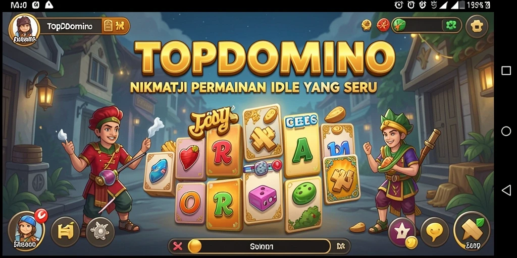 Screenshot utama TOPDOMINO menampilkan gameplay Idle yang menarik.